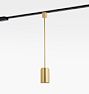 Paige 3-1/4" Cylinder Pendant Track Light, Aged Brass - Black Track - 24" Length