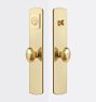 Arched Knob Exterior Door Hardware Tube Latch Set, Oval - Aged Brass