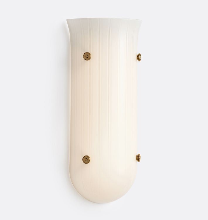 Viola LED Sconce, 16" - Heritage Brass - Cased White