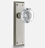 Putman Octagonal Crystal Knob Tube Latch Interior Door Set, Brushed Nickel Plain