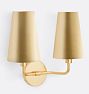 Ansel Double Sconce, Aged Brass - Aged Brass Shade