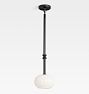 Enzo 8" Pendant, Oil-Rubbed Bronze - Cased White Glass 8" Reeded Globe Shade - 36" Length