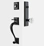 Coleman Octagonal Crystal Knob Exterior Door Hardware Tube Latch Set, Oil-Rubbed Bronze Right 2.375"