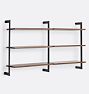 Holgate Walnut Double Modular 6-Shelf Set with 36" Rails