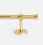 3/4" End Cap Adjustable Brass Drapery Rod Set - 28" - 48", Aged Brass