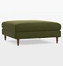 Open Box: Luisa Ottoman, 42" x 42" - Peridot Green, Vance Velvet