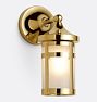 Columbia 5" Sconce, Unlacquered Brass - Plain Frosted Art Glass