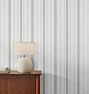 French Linen Stripe York Wallpaper, Swatch - Arctic Gray