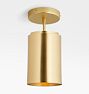 Paige 5" Cylinder Semi-Flush Mount, Aged Brass