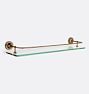 Glass Shelf With Gallery Rail, 24", Heritage Brass