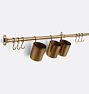 48" Brookside Rail System, 3 Cups & 6 S-Hooks - Heritage Brass