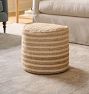 Jute Striped Pouf