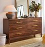 Hosford Walnut 6-Drawer Dresser, 63"