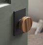 Tumalo Rectangular Interior Door Hardware Tube Latch Set With Walnut Knob