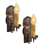 Pair of Classical Revival Candle Iron Wall Sconces