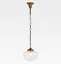 Rose City 4" Fitter Chain Pendant, Heritage Brass - 36" - Ogee Shades 11in 4in Fitter Clear - Clear