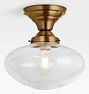 Rose City 3-1/4" Fitter Semi-Flush Mount, Heritage Brass - Jerico GLASS 3 1/4in fitter CC