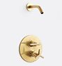 Blair Thermostatic Shower Set, Aged Brass