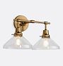 Eastmoreland 2-1/4" Fitter Double Sconce, Heritage Brass - Eastmoreland 2 1/4in fitter Cone CC - CLEAR