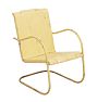 Vintage Cantilevered Steel Patio Chair in Cream Yellow