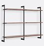Holgate Walnut Double Modular 6-Shelf Set with 48" Rails
