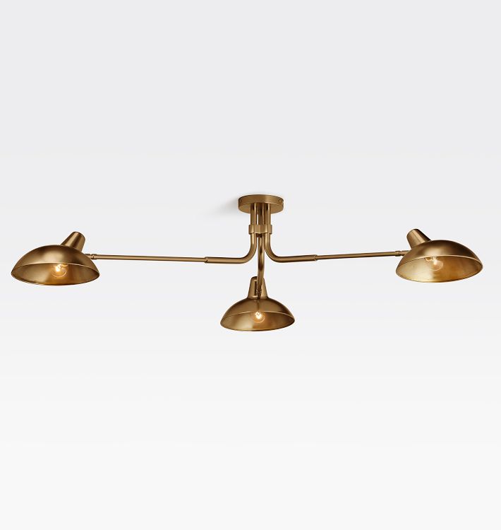 Brendle Semi-Flush Mount, Heritage Brass