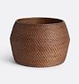 OPEN BOX: Rinna Rattan Round Basket, 20"D x 14"H - Dark Brown