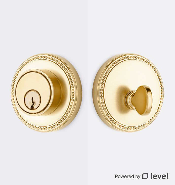 Lachlan Exterior Deadbolt, LevelLock - Aged Brass
