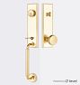 Lachlan Exterior Door Set, D Handle x Knob - Left - LevelLock - Aged Brass