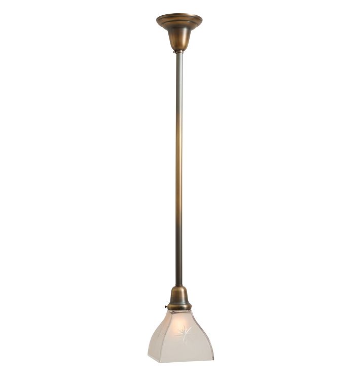 Vintage Pendant A&V Wheel Cut Shade