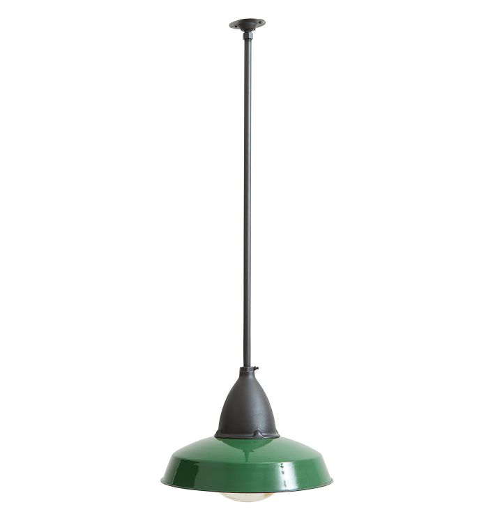 Vintage Pendant Industrial Green Shade Large