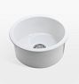 Blakely Fireclay Round Kitchen Prep Sink, 17" x 7"