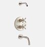 Waterhouse Thermostatic Shower Tub Set, Brushed Nickel