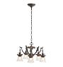 Vintage Chandelier Classical Revival 5 Light Finely Cast Brass
