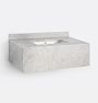 Hazel 36" Wall-Mount Marble Sink, Monohole Sink - Carrara Marble