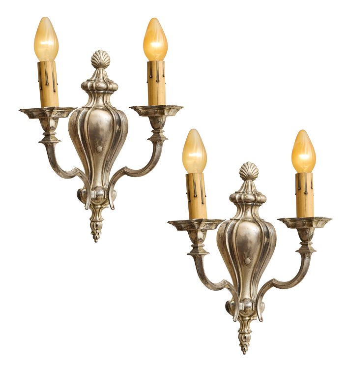 Vintage Sconce Classical Revival 2 Candle Silver Plate Sheffield