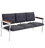 Vintage Three-Seat Chromed Settee by Steelcase