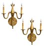 Vintage Sconce Classical Revival 3 Candle Solid Brass