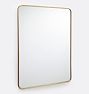 OPEN BOX Rounded Rectangle Metal Framed Mirror, Aged Brass - 30" x 42"