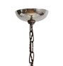 Vintage Art Deco 5-Arm Cup Shade Chrome Brass Chandelier