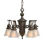 Vintage Classical Revival 5-Arm 2-1/4" Fitter Chandelier with Turnkey Sockets
