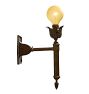 Vintage Classical Revival Bare-Bulb Floral Socket Sconce