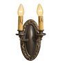 Vintage Classical Revival Double-Candle Sconce with Oval Backplate