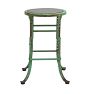Vintage Industrial Angled-Steel Green Stool with No Backrest