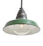 Vintage Industrial Pendant with Large Green Projection Shade
