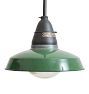Vintage Industrial Pendant with Large Green Projection Shade