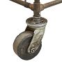 Vintage Industrial Steel Frame Rolling Rack with Plywood Shelving