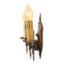 Vintage Romance Revival Bronze Double-Candle Sconce