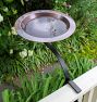 Antiqued Copper Birdbath With Perching Rim