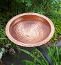 Hammered Copper Birdbath With Perching Rim